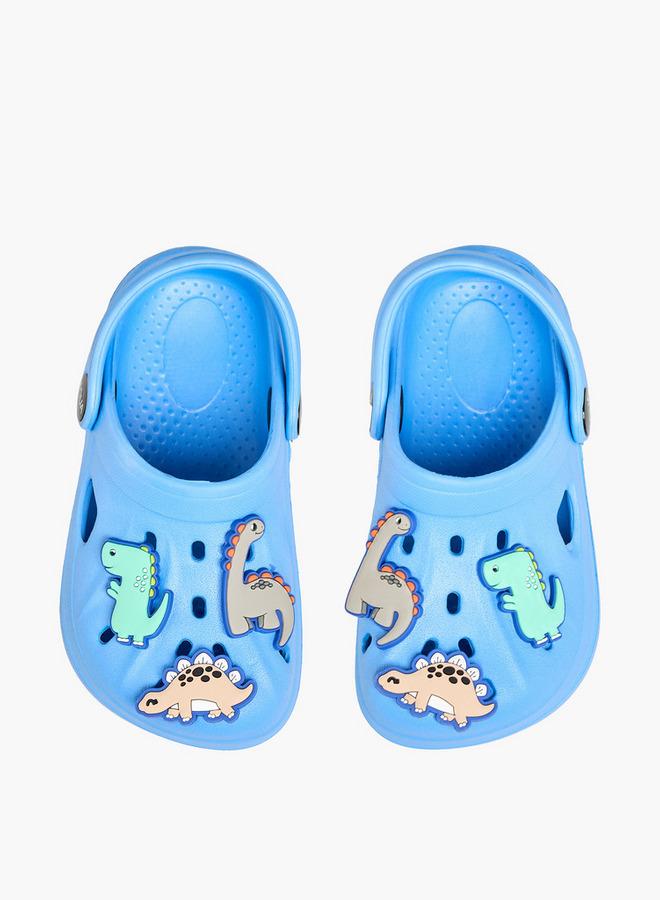 Aqua Boys Dinosaur Applique Clogs - Image 1