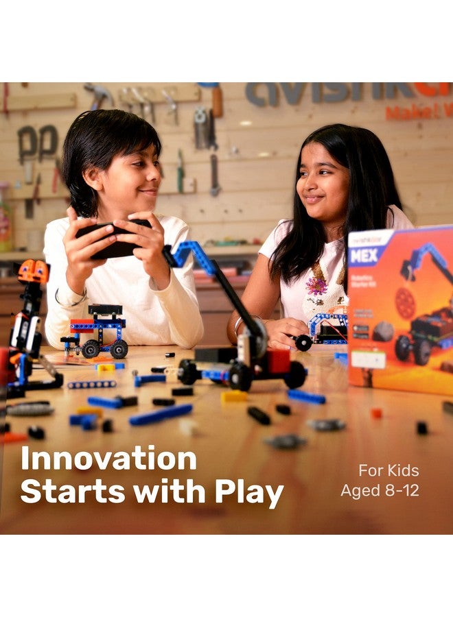 أفيشكار مجموعة أدوات البدء في الروبوتات 5 في 1 من Avishkaar Mex، ألعاب روبوت للأطفال من سن 8 إلى 12 عامًا، مجموعة بناء وبناء تحتوي على أكثر من 100 جزء، مجموعة تعليمية وتعليمية، صنع في الهند، متعدد الألوان - Image 2