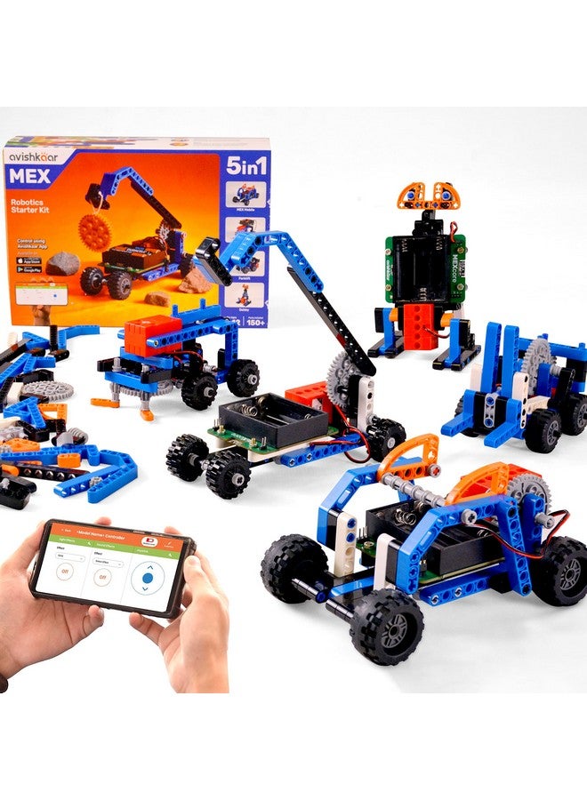 أفيشكار مجموعة أدوات البدء في الروبوتات 5 في 1 من Avishkaar Mex، ألعاب روبوت للأطفال من سن 8 إلى 12 عامًا، مجموعة بناء وبناء تحتوي على أكثر من 100 جزء، مجموعة تعليمية وتعليمية، صنع في الهند، متعدد الألوان - Image 1