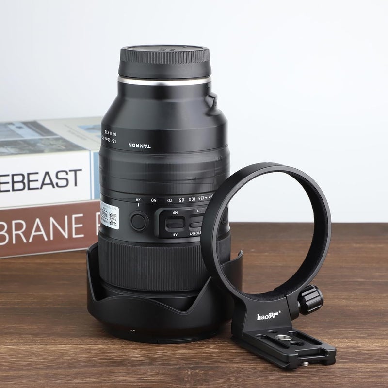 Haoge Tripod Mount Ring for Tamron 35-150 mm F/2-2.8 Di III VXD A058 Lens and Sigma 100-400mm f/5-6.3 DG OS HSM Lens for Canon EF Mount and Nikon F Mount Built-in Arca Type Plate - Image 2
