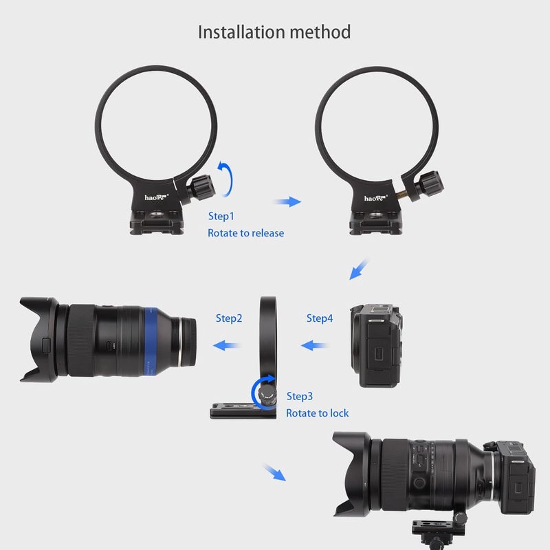 Haoge Tripod Mount Ring for Tamron 35-150 mm F/2-2.8 Di III VXD A058 Lens and Sigma 100-400mm f/5-6.3 DG OS HSM Lens for Canon EF Mount and Nikon F Mount Built-in Arca Type Plate - Image 5
