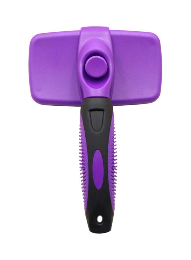 NIBEMINENT Professional Self Cleaning Slicker Brush For Pet Purple/Black 23x4x14cm - Image 1