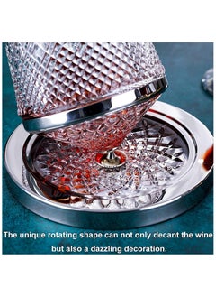 AUTOYSUR Whiskey Decanter Set ，Classical Italian Crafted Crystal Whiskey Decanter Whiskey Glasses Set for Scotch, Bourbon, Cognac, and Liquor (Rotating Decanter)  - Image 5
