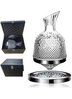 AUTOYSUR Whiskey Decanter Set ，Classical Italian Crafted Crystal Whiskey Decanter Whiskey Glasses Set for Scotch, Bourbon, Cognac, and Liquor (Rotating Decanter)  - Image 1