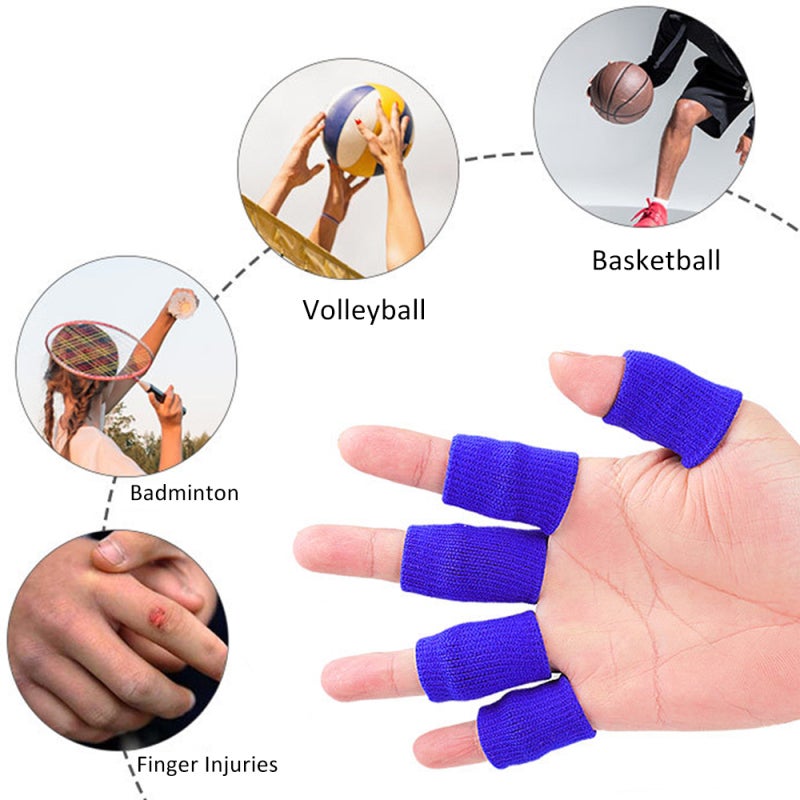Finger Sleeves: 10pcs Black Nylon - Breathable Elastic Comfortable Finger Sleeves for Basketball Volleyball Tennis Badminton Daily Work Joint Pain Relief - Image 3