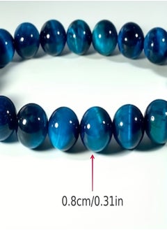 Generic Natural 5A grade royal blue tiger's eye bracelet  - Image 3