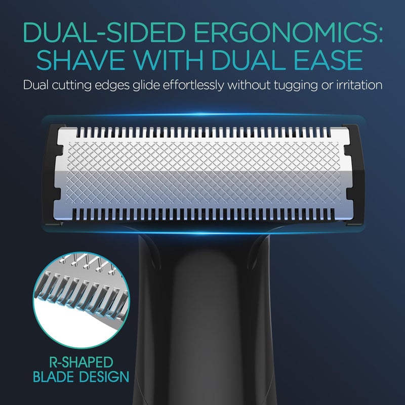 VOYOR Beard Trimmer for Men Electric Razor, Nose Face Body Hair Trimmer with Adjustable Length Combs All in 1 Rechargeable Mens Grooming Kit Cordless Electric Shaver Wet/Dry TX510 (Grey) - Image 4