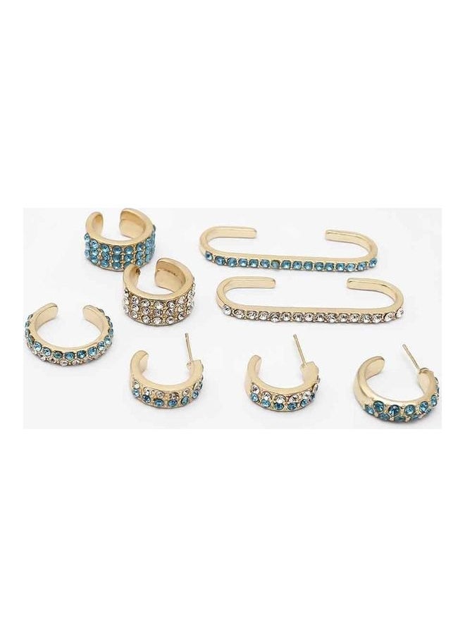 NIBEMINENT - 2 Piece Rhinestone Exquisite Design Ear Cuff - Image 1