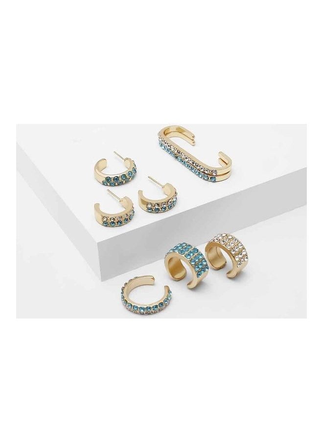 NIBEMINENT - 2 Piece Rhinestone Exquisite Design Ear Cuff - Image 1