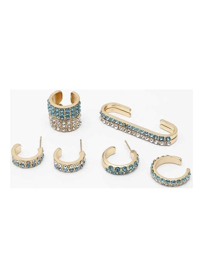 NIBEMINENT - 2 Piece Rhinestone Exquisite Design Ear Cuff - Image 1