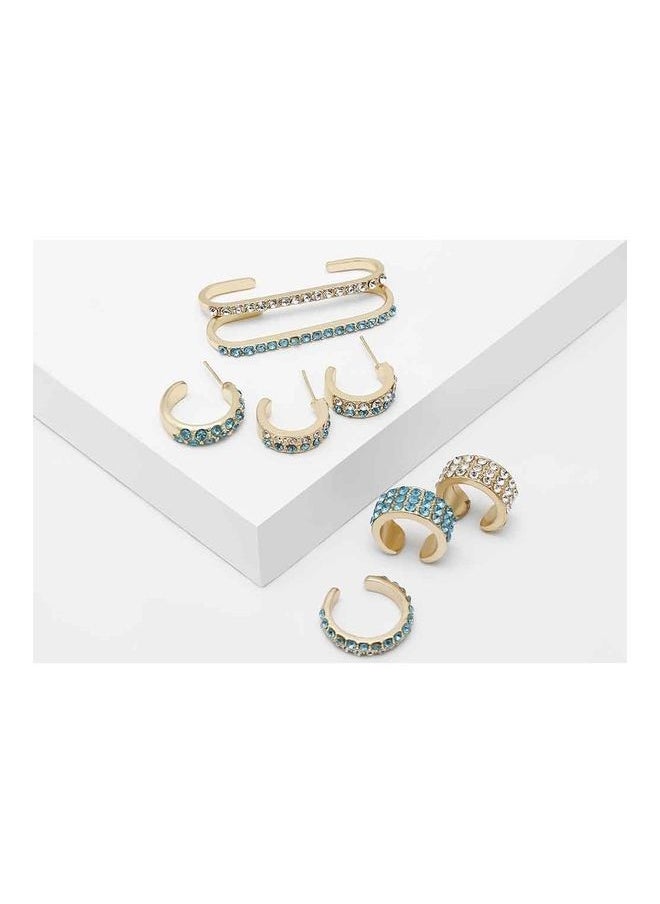 NIBEMINENT - 2 Piece Rhinestone Exquisite Design Ear Cuff - Image 1
