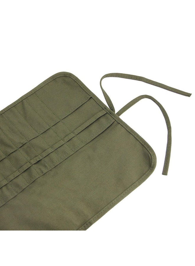 Generic Jtdeal Paint Brush Holder  22 Slots Paint Brush Storage For Acrylic Oil Watercolor Gouache Artist Paint Brush Roll Canvas Pouch Army Green  - Image 3