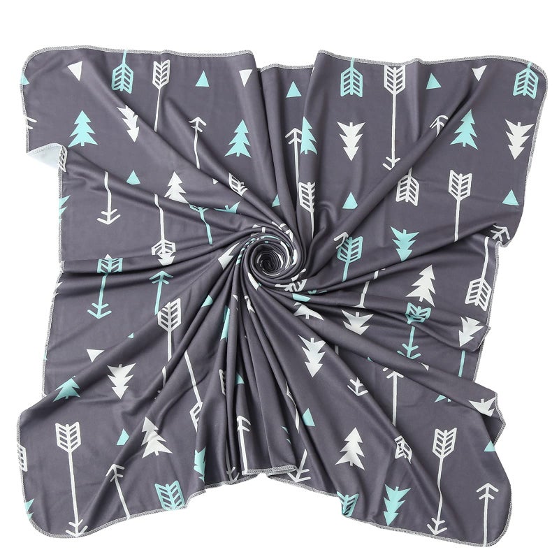 Galabloomer Newborn Swaddle Blanket with Beanie Set Baby Boy Receiving Blanket Gray Arrow - Image 5
