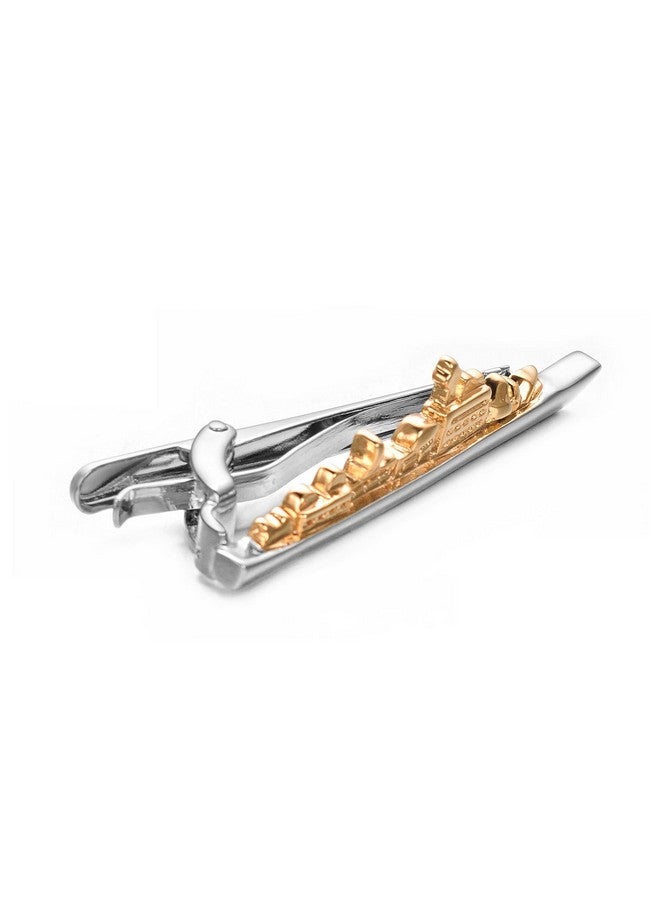 Yoursfs Cruise Ship Tie Clip For Men Bus White Gold Plated Rectangular Shirt Clip Party Men'S Unique Design Stainless Steel Shirt Clip For Birthday Boys - Image 4