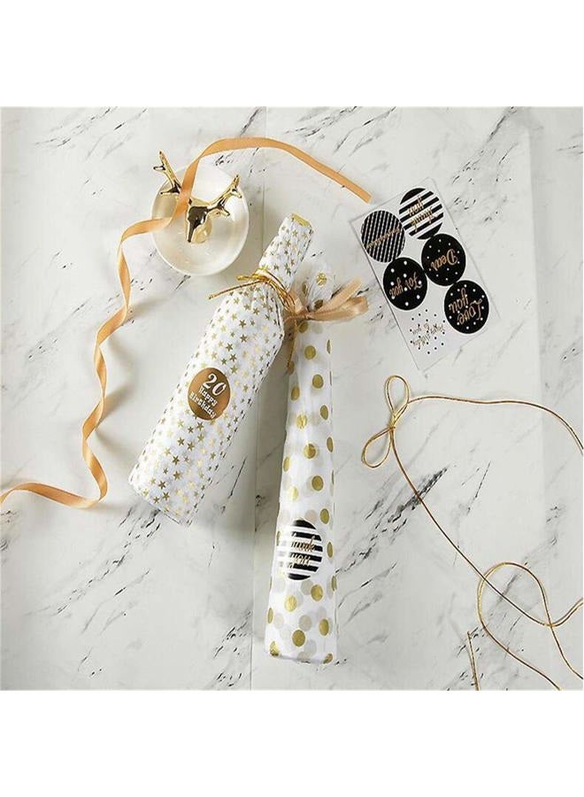 Teemico 50 Sheets Polka Dots Tissue Paper Gold Foil Dot Wrapping Paper Metallic Wrapping Tissue Paper Polka Dot Gift Bags Wrapping Paper, 20x 28 inches - Image 4