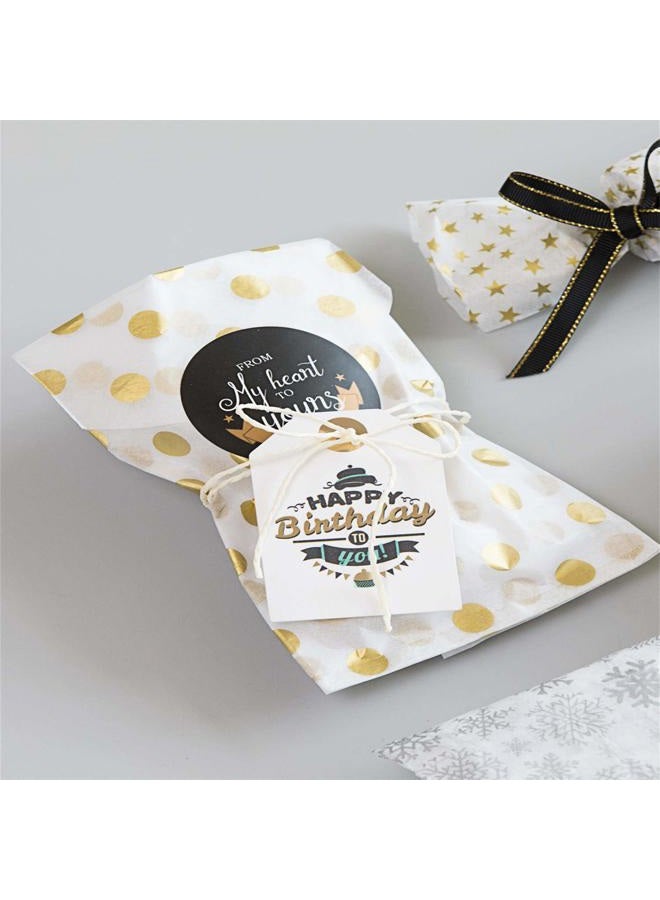 Teemico 50 Sheets Polka Dots Tissue Paper Gold Foil Dot Wrapping Paper Metallic Wrapping Tissue Paper Polka Dot Gift Bags Wrapping Paper, 20x 28 inches - Image 2