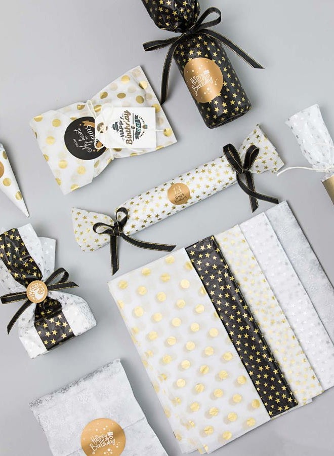 Teemico 50 Sheets Polka Dots Tissue Paper Gold Foil Dot Wrapping Paper Metallic Wrapping Tissue Paper Polka Dot Gift Bags Wrapping Paper, 20x 28 inches - Image 3