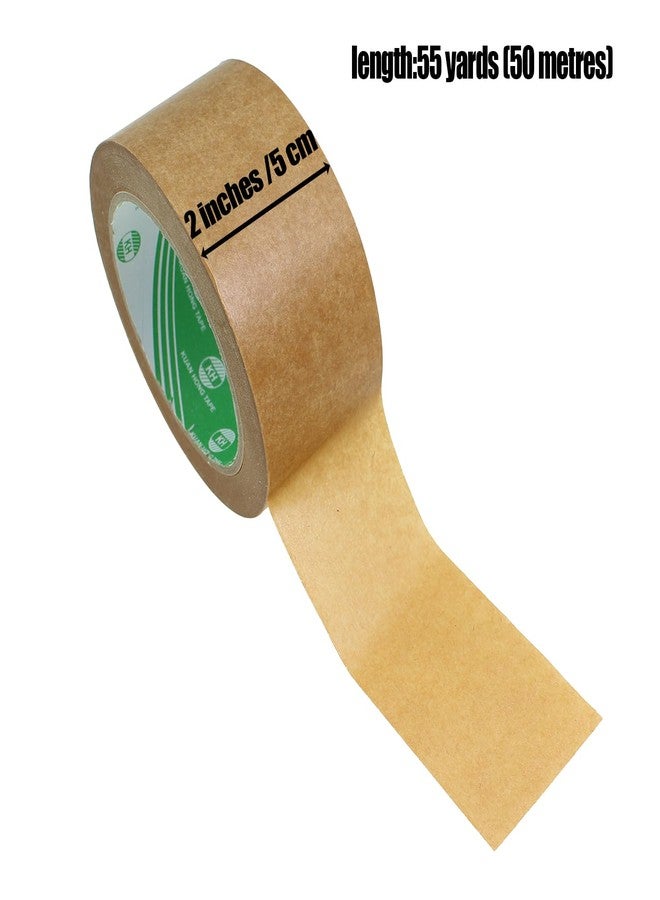 Maxmoral 2 Inch Wide 55 Yards Long Self Adhesive Photo Frame Backing Tape Roll Picture Framing Canvas Craft Kraft Paper for Packaging Binding Stitching Carton Sealing - Image 4