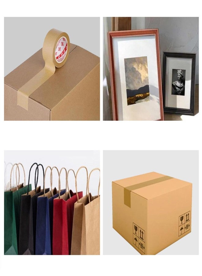 Maxmoral 2 Inch Wide 55 Yards Long Self Adhesive Photo Frame Backing Tape Roll Picture Framing Canvas Craft Kraft Paper for Packaging Binding Stitching Carton Sealing - Image 5