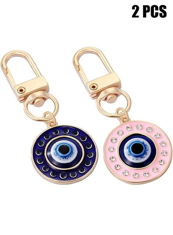 Key Chain, 2Pcs Cute Shining Enamel Evil Eye Keychain for Women, Protection Good Luck Charms Key Chain for Car Keys Holder Bag Purse, Bag Purse Accessories  - Image 1