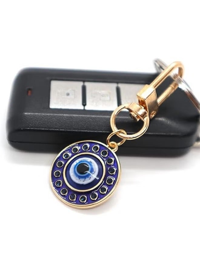 Key Chain, 2Pcs Cute Shining Enamel Evil Eye Keychain for Women, Protection Good Luck Charms Key Chain for Car Keys Holder Bag Purse, Bag Purse Accessories  - Image 2
