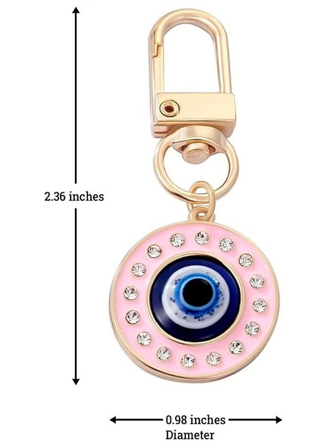 Key Chain, 2Pcs Cute Shining Enamel Evil Eye Keychain for Women, Protection Good Luck Charms Key Chain for Car Keys Holder Bag Purse, Bag Purse Accessories  - Image 4