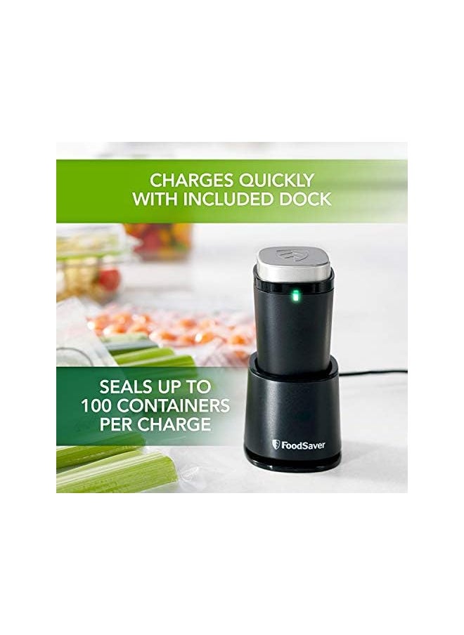FoodSaver Handheld Cordless Food Vacuum Sealer Machine | With Charging Dock, 1 Vacuum Container And 10 Zipper Vacuum Bags | Vs1199 | Black/Silver  - Image 5