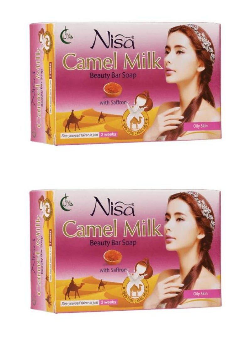 Nisa Camel Milk Beauty Bar Soap With Saffran Oily Skin 2 Pcs - Image 3