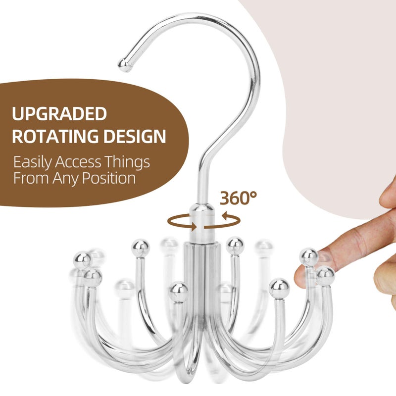 ZEDODIER Tank Top Hanger, Rotatable Bra Organzier for Closet, Max 24 Storage Capacity Sport Bras Holder, Metal Space Saving Closet Organizers and Storage, Silver - Image 5
