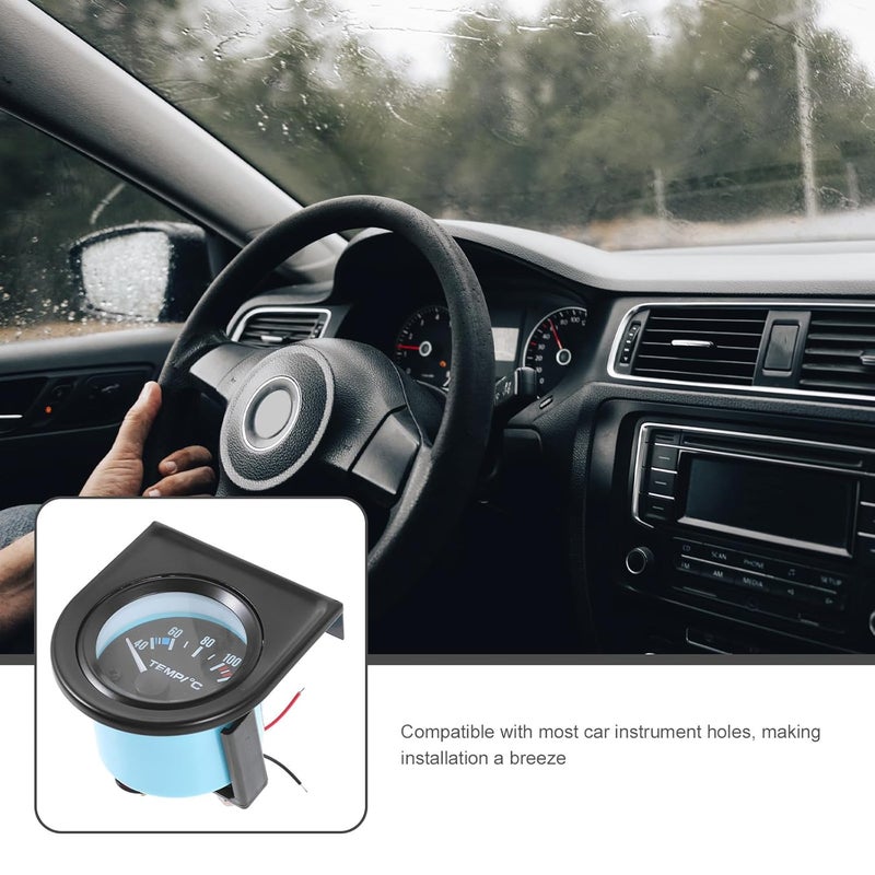 ORFOFE Mechanical 52mm Water Temperature Gauge for Car and Truck, Black Dial, 40-120℃ Range, Water Tank Temp Meter, Automotive Interior Accessory for Engine Monitoring - Image 3