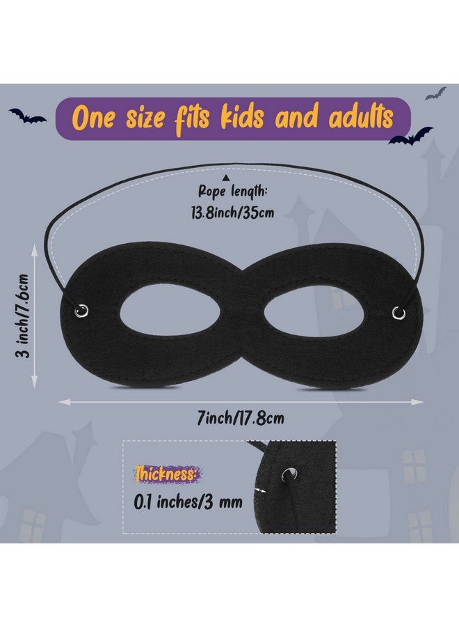 Coume 60 Pcs Black Felt Eye Masks Halloween Costumes Masquerade Half Mask Bulk Hero Cosplay Adjustable Dress Up Masks For Men Women Kids Party - Image 3