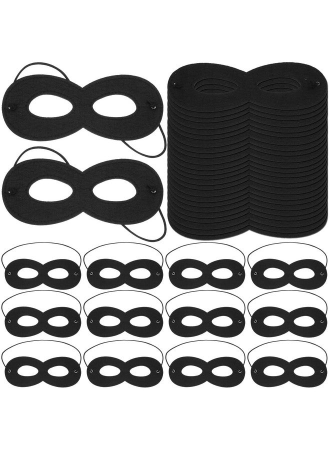 Coume 60 Pcs Black Felt Eye Masks Halloween Costumes Masquerade Half Mask Bulk Hero Cosplay Adjustable Dress Up Masks For Men Women Kids Party - Image 2