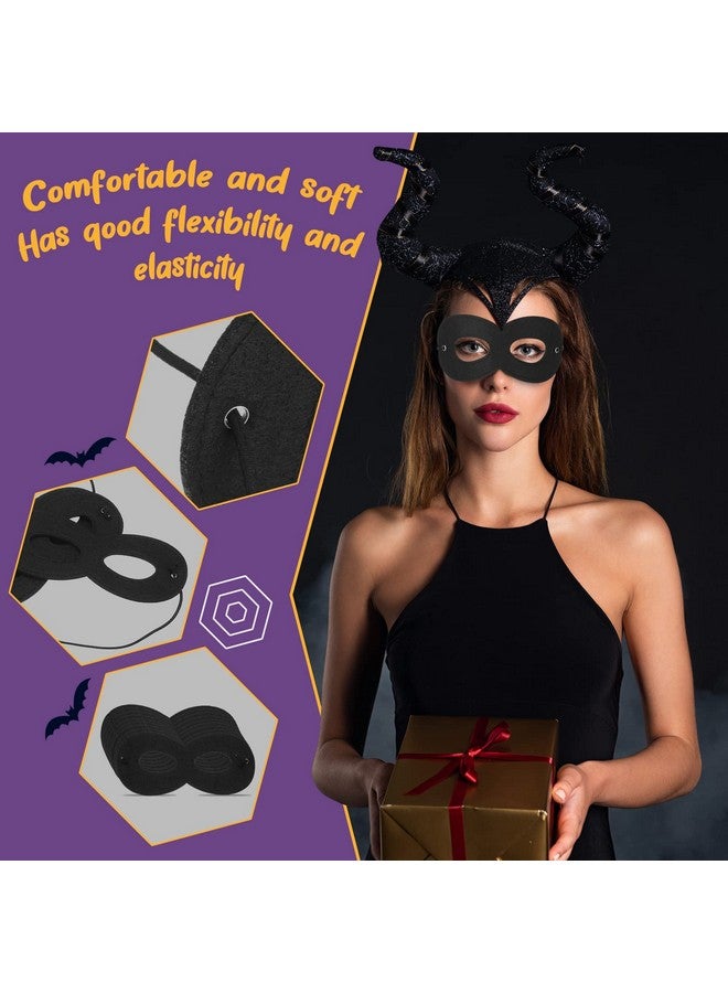 Coume 60 Pcs Black Felt Eye Masks Halloween Costumes Masquerade Half Mask Bulk Hero Cosplay Adjustable Dress Up Masks For Men Women Kids Party - Image 4