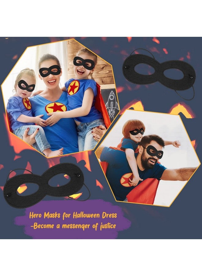Coume 60 Pcs Black Felt Eye Masks Halloween Costumes Masquerade Half Mask Bulk Hero Cosplay Adjustable Dress Up Masks For Men Women Kids Party - Image 5