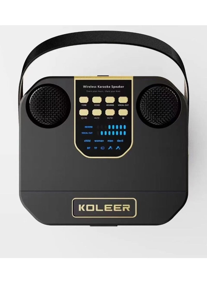 KOLEER - Rechargeable Bluetooth Karoke Speaker with Microphones and Active Music Player S882 - Image 1
