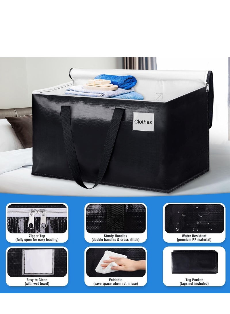 TRASSLE Collapsible Moving Bags - Heavy Duty Extra Large Moving Bags with Zippers and Handles, Space Saving Packing Totes for Moving Supplies Storage,Fold Flat, Alternative to Box and Bin  - Image 4