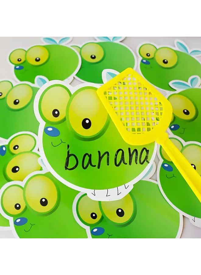 Interactive Fly Swatter Game 24 Cards 4 Color Swatters Sticky Pads 2 Pens - Image 4