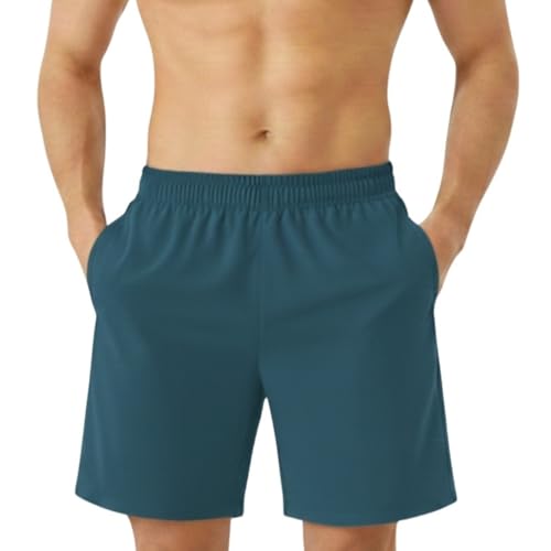 NINQ Men’s Sports Shorts Pack of 3 | Men Half Pant & Sports Short for Men | Gym Wear, Casual Men Short with Elastic Waistband & Pockets (in, Alpha, XL, Regular, T.Blu+L.Grey+Navy) - Image 2