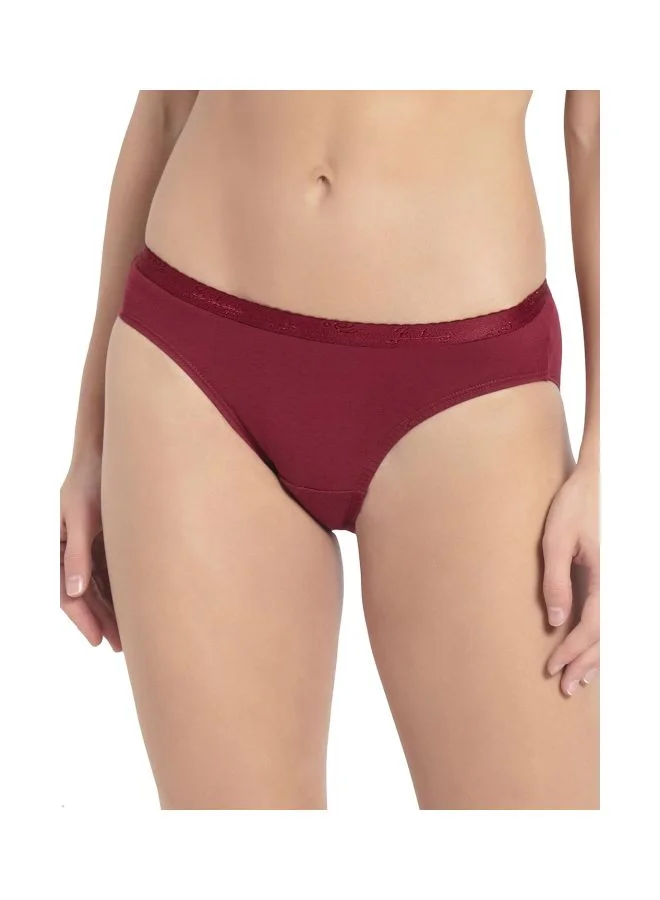 JOCKEY Jockey 1525 Women Medium Coverage Super Combed Cotton Mid Waist Bikini with Exposed Waistband and StayFresh Treatment Pack of 3