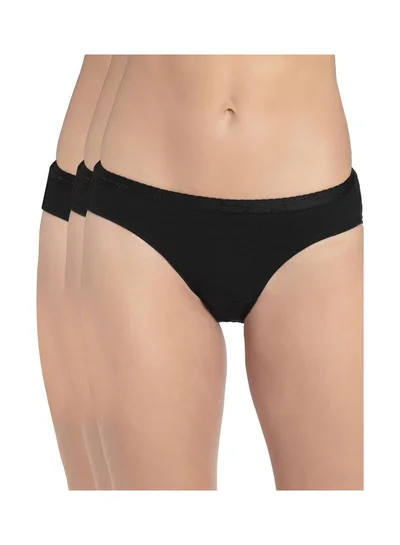 JOCKEY Jockey 1525 Women Medium Coverage Super Combed Cotton Mid Waist Bikini with Exposed Waistband and StayFresh Treatment Pack of 3
