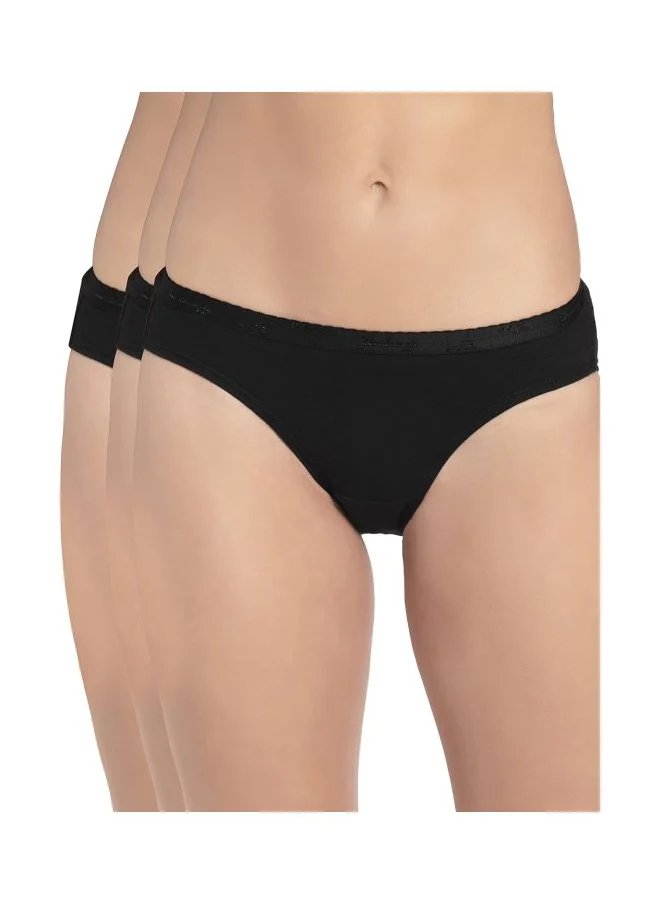 جوكي Jockey 1525 Women Medium Coverage Super Combed Cotton Mid Waist Bikini with Exposed Waistband and StayFresh Treatment Pack of 3
