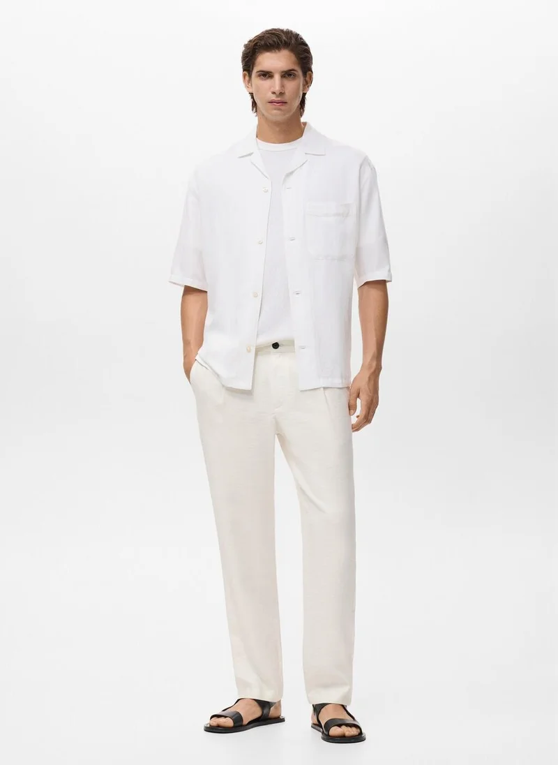 Mango Man Straight-fit pleated trousers