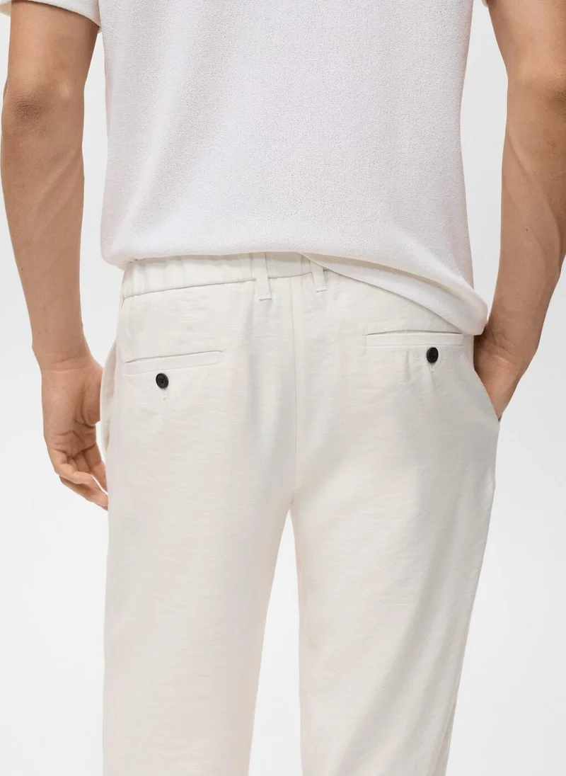 Mango Man Straight-fit pleated trousers