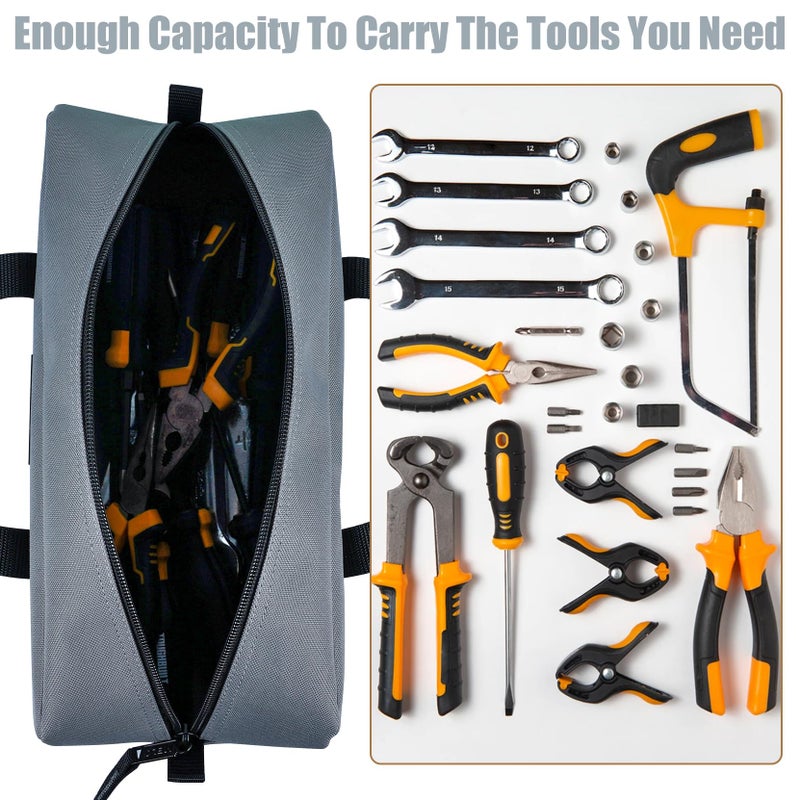 MELOTOUGH Utility Tool Tote bag Combo Kit-Includes 2 Medium Tool Organizer Bags for Electrician, Plumbing, Gardening, HVAC & More (14 inch,Black&Grey) - Image 4