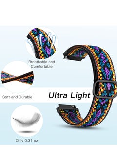 KASTWAVE Floral Bands Compatible with Samsung Active 2 Watch Band 40mm /44mm, Adjustable 20mm Stretchy Loop Strap for Watch 3 41mm/Galaxy Watch 42mm/Active 40mm  - Image 4