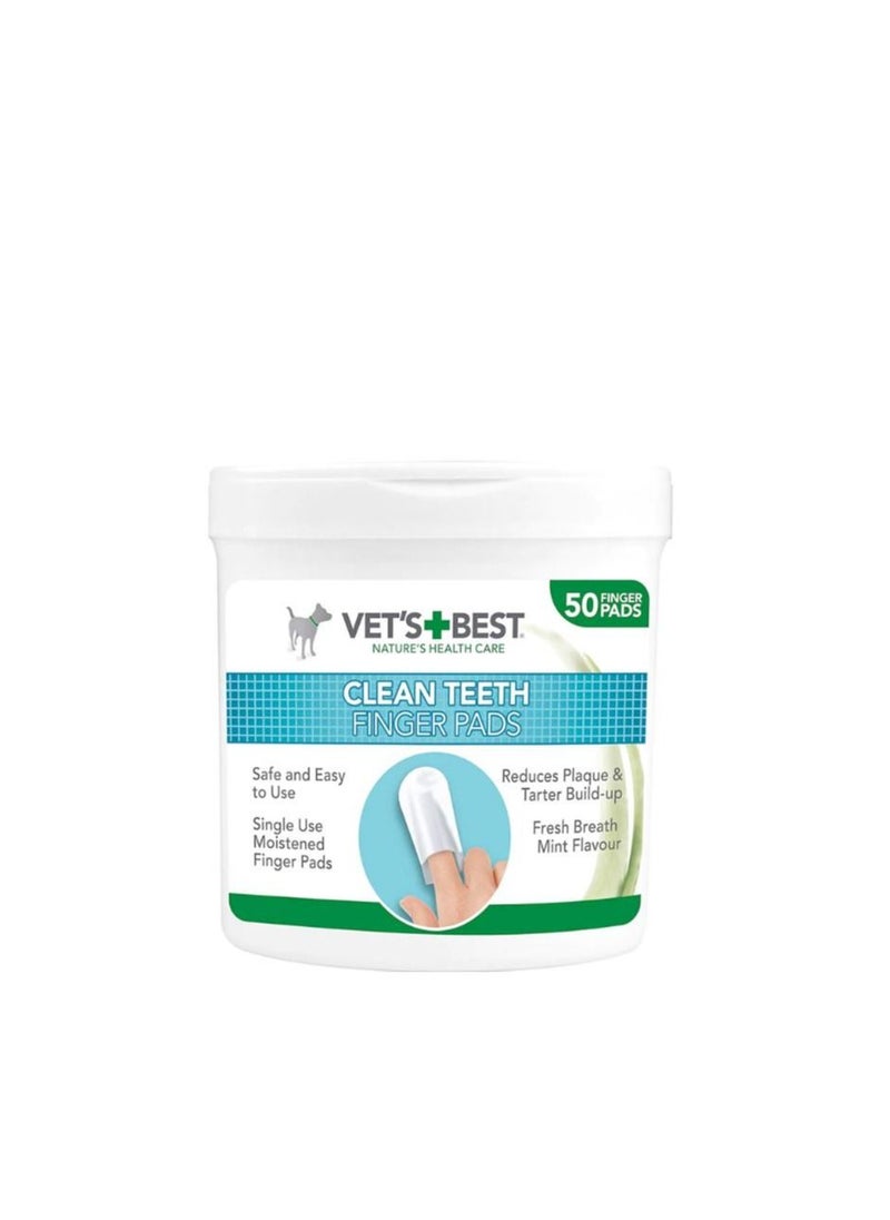 Vet's Best Clean Teeth Finger Pads for Dogs (50 Pads) 