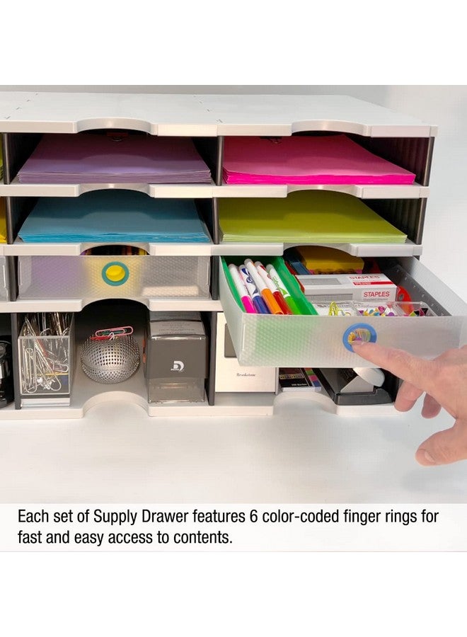 Ultimate Office Tierdrop Supply Drawers Measure 9W X 12D X 2 1/4 Inches High For Desk Accessories And Supplies Set Of 3 Includes Colorcoded Finger Rings For Fast And Easy Access To Contents - Image 5