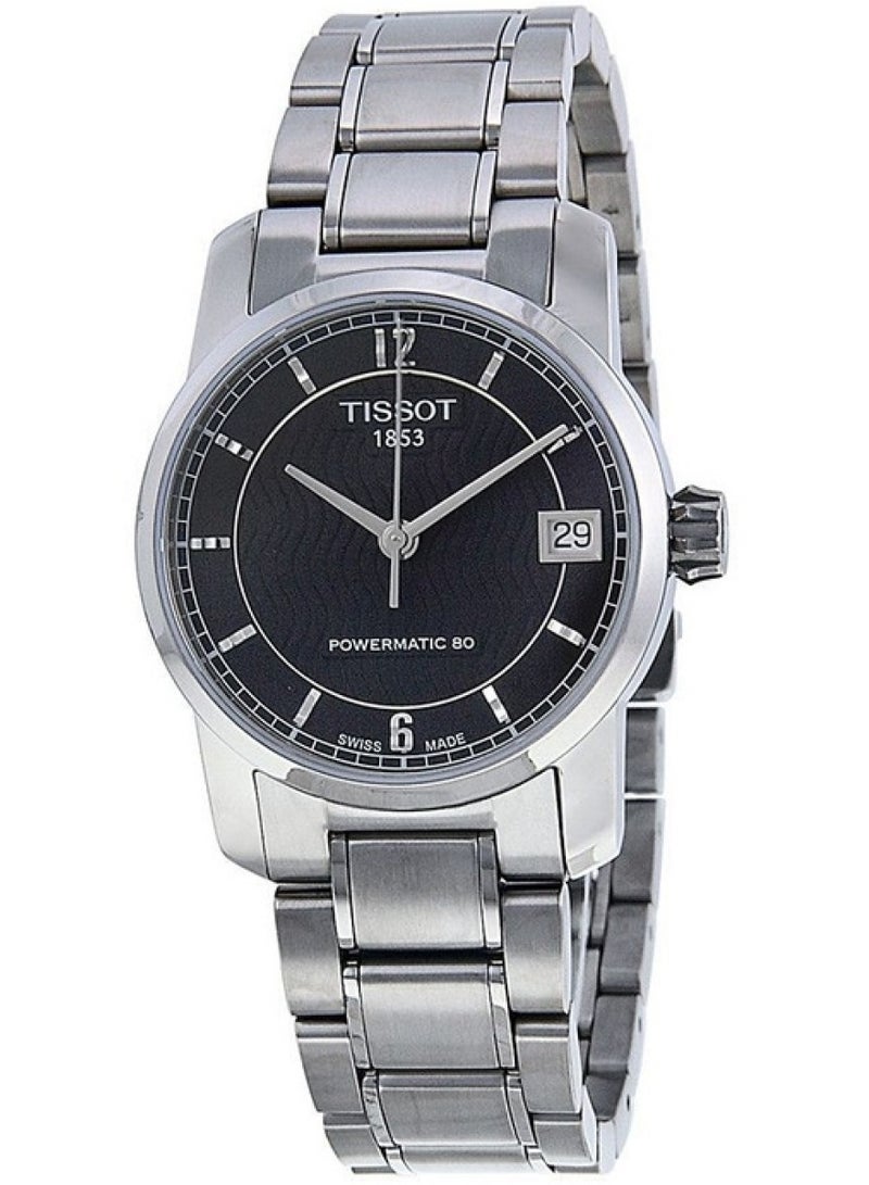 TISSOT T-Classic Automatic Black Dial Titanium Ladies Watch  - Image 1