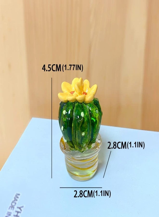 JARPSIRY 4PCS Handmade Mini Resin Cactus Cute Miniature Cacti Figurines Home Office Desk Tabletop Simulation Plants Decorations Car Interior Dashboard Ornaments - Image 5