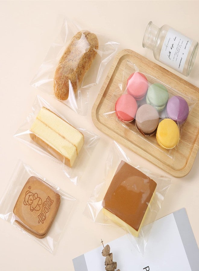 Macoota 200 Pcs 6" x 9" Thick 1.6 Mil Clear Self Sealing Resealable Cellophane Poly Bags Heavy-duty Adhesive Cello Plastic Bags Packaging Bakery Cookie Candy Candle Soap Prints Photos Card Gift OPP Bag - Image 3